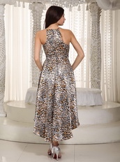 Short Front Long Back Leopard High-low Prom Dress Hi-Lo Short and Long Skirt