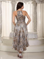 Short Front Long Back Leopard High-low Prom Dress Hi-Lo Short and Long Skirt