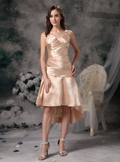 Champagne Short Front Long Back Skirt Hi-Lo Prom Dress Short and Long Skirt