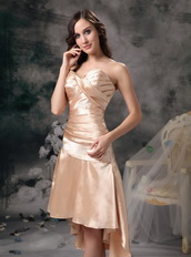 Champagne Short Front Long Back Skirt Hi-Lo Prom Dress Short and Long Skirt