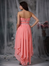 Top Prom Dress With High-low Watermelon Chiffon Skirt Short and Long Skirt