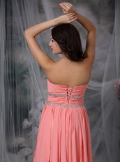 Top Prom Dress With High-low Watermelon Chiffon Skirt Short and Long Skirt