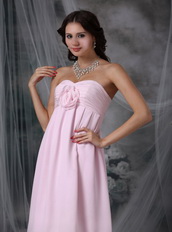 Tea-length Pink and White Layers Put Together Homecoming Dress Summer