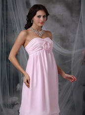 Tea-length Pink and White Layers Put Together Homecoming Dress Summer