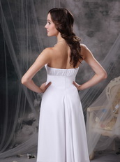 White Strapless Knee-length Chiffon Homecoming Dress Pretty Summer