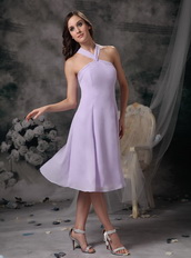 Lavender Chiffon Cross Back Homecoming Dress For Juniors Summer