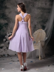 Lavender Chiffon Cross Back Homecoming Dress For Juniors Summer