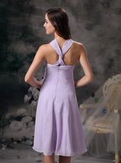 Lavender Chiffon Cross Back Homecoming Dress For Juniors Summer