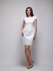 Cap Sleeves White Knee Length Dresses For Homecoming