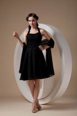 Halter Top Black Designer Homecoming Dress With Shwal