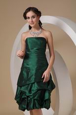 Knee-length Dark Green Woman In Homecoming Dress