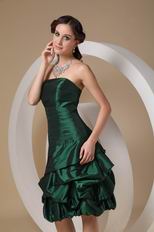 Knee-length Dark Green Woman In Homecoming Dress