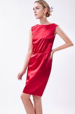 Classical Scoop Column Wine Red Homecoming Dress