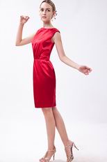 Classical Scoop Column Wine Red Homecoming Dress