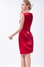 Classical Scoop Column Wine Red Homecoming Dress