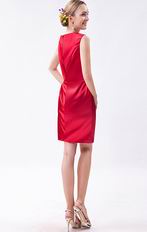 Classical Scoop Column Wine Red Homecoming Dress