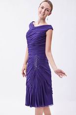Pretty V-neck Purple Knee Length Homecoming Dress