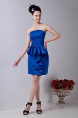 Strapless Knee Length Royal Blue Junior Homecoming Dress