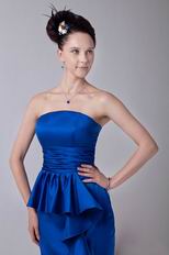 Strapless Knee Length Royal Blue Junior Homecoming Dress