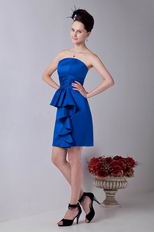 Strapless Knee Length Royal Blue Junior Homecoming Dress