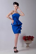 Strapless Knee Length Royal Blue Junior Homecoming Dress