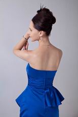 Strapless Knee Length Royal Blue Junior Homecoming Dress