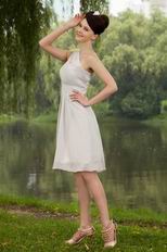 Affordable One Shoulder Homecoming Grey Chiffon Dress