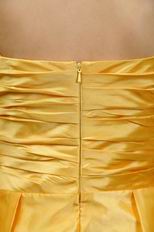 Pretty Spaghetti Straps Golden Yellow Short Homecoming Dress