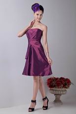 Classic Strapless Plum Vintage Homecoming Taffeta Dress