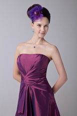 Classic Strapless Plum Vintage Homecoming Taffeta Dress