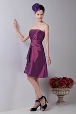 Classic Strapless Plum Vintage Homecoming Taffeta Dress