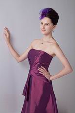 Classic Strapless Plum Vintage Homecoming Taffeta Dress