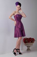 Classic Strapless Plum Vintage Homecoming Taffeta Dress