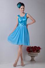 Straps Square Aqua hort Modest Homecoming Dress