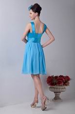 Straps Square Aqua hort Modest Homecoming Dress