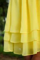 Cute White And Yellow Chiffon Homecoming Dress Under 100