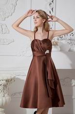 Classic Spaghetti Straps Junior Homecoming Dress Brown