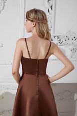 Classic Spaghetti Straps Junior Homecoming Dress Brown