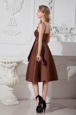 Classic Spaghetti Straps Junior Homecoming Dress Brown