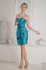 Simple Sweetheart Teal Stain Bridal Jr Homecoming Dress