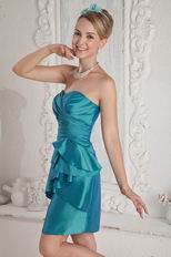 Simple Sweetheart Teal Stain Bridal Jr Homecoming Dress