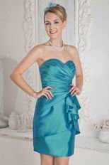 Simple Sweetheart Teal Stain Bridal Jr Homecoming Dress