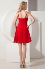 Spaghetti Straps Short Homecoming Dress In Wine Red