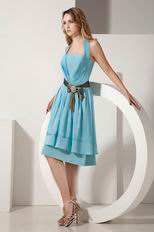 Wholesale Light Blue Homecoming Dress Black With Belt