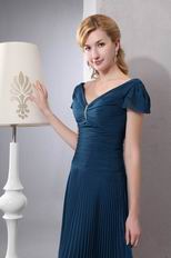 Cap Sleeves Ankle Length Navy Homecoming Dress