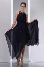 Halter High Low Customized Tailoring Black Homecoming Dress