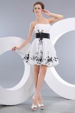 Strapless Lovely Homecoming Dresses With Black Applique
