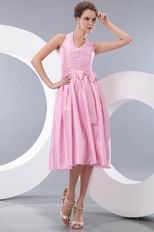 Short Pink Taffeta Homecoming Dress Halter Top Design