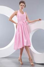 Short Pink Taffeta Homecoming Dress Halter Top Design