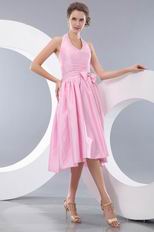 Short Pink Taffeta Homecoming Dress Halter Top Design
